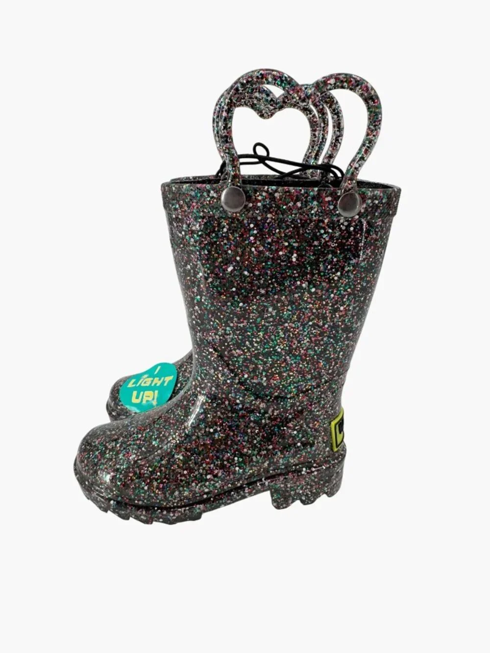 NEW Western Chief Toddler Girls' Abby Glitter Rain Boots - Black - Size 5T